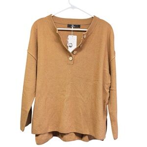 Slouchy Boho Sweater Waffle Knit Lillusory NWT Sz S Fall Winter Cozy Granola